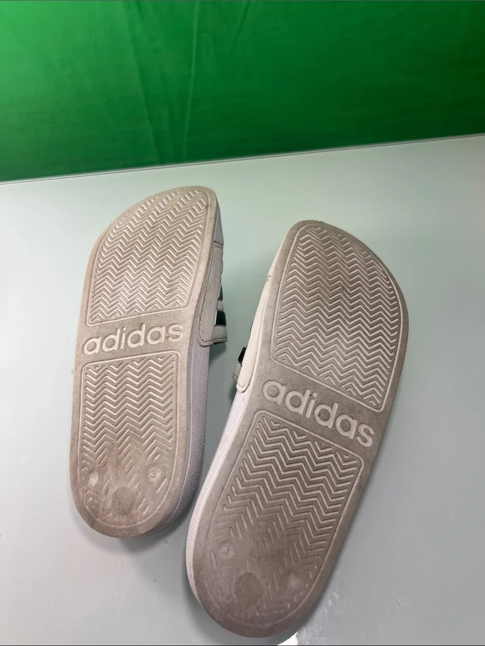 adidas White Slides with Black Stripes - Classic Slip-On Sandals
